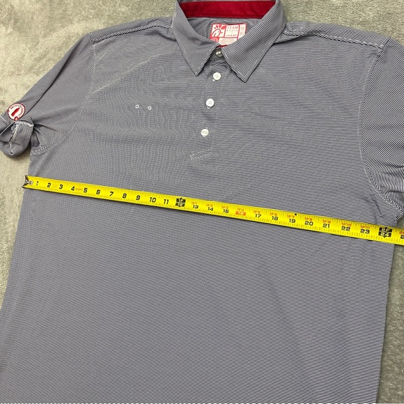 Chick Fil A Shirt Mens XL Blue Polo Crew Uniform Work Logo Striped - Picture 5 of 9